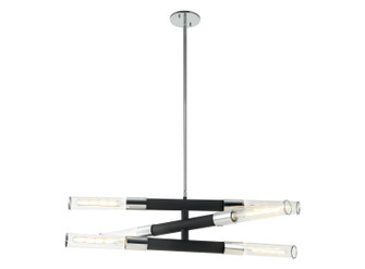 Tubo Six Light Chandelier in Matte Black (423|C61206MBCH)