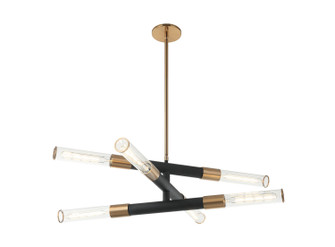 Tubo Six Light Chandelier in Aged Gold Brass (423|C61206MBAG)