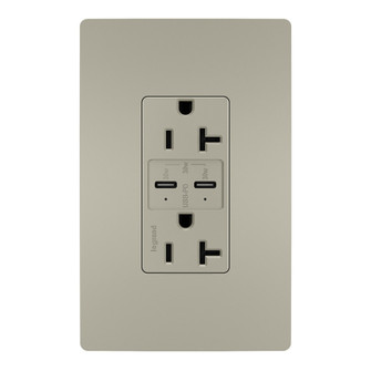 radiant 20A Tamper Resistant Ultra Fast PLUS Power Delivery USB Type C/C Outlet in Nickel (246|TR20USBPDNI)