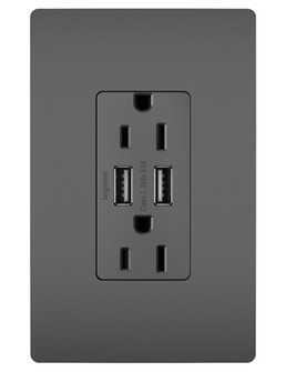 radiant 15A Tamper-Resistant USB Outlet in Black (246|TM826USBBK)