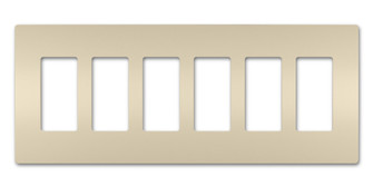 radiant Six-Gang Screwless Wall Plate in Light Almond (246|RWP266LA)