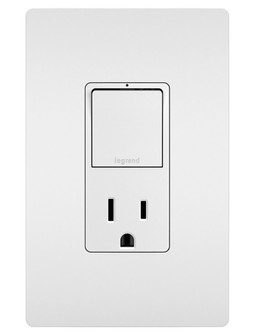 radiant Single Pole/3-Way Switch with 15A Tamper-Resistant Outlet in White (246|RCD38TRW)