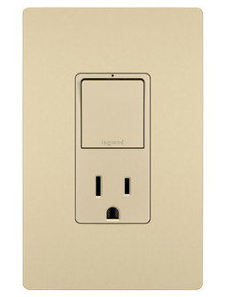 radiant Single Pole/3-Way Switch with 15A Tamper-Resistant Outlet in Ivory (246|RCD38TRI)