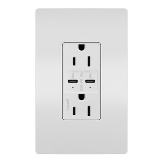radiant 15A Tamper Resistant Ultra Fast PLUS Power Delivery USB Type C/C Outlet in White (246|R26USBPDW)