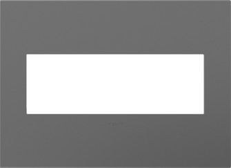 adorne Three-Gang Screwless Wall Plate with Microban in Magnesium (246|AWP3GMG4)