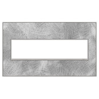 Adorne Four-Gang Screwless Wall Plate in Spiraled Stainless (246|AWM4GSP4)