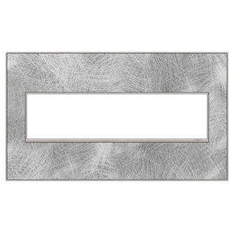 adorne Four-Gang Screwless Wall Plate in Spiraled Stainless (246|AWM4GSP4)
