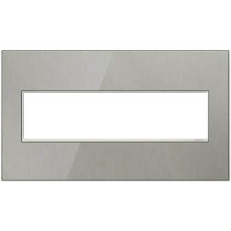 Adorne Four-Gang Screwless Wall Plate in Brushed Stainless (246|AWM4GMS4)
