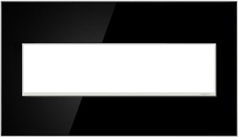 adorne Four-Gang Screwless Wall Plate in Mirror Black (246|AWM4GMB4)