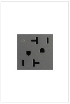 Adorne 20A Tamper-Resistant Dual-Controlled Outlet in Magnesium (246|ARCD202M10)