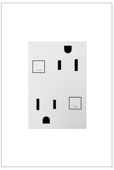 adorne Plus Size Tamper-Resistant 15A Duplex Self-Test GFCI Receptacles in White (246|AGFTR2153W4)