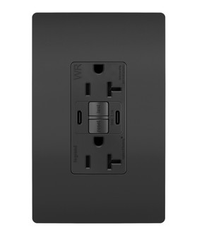 radiant Tamper-Resistant Weather-Resistant Duplex Self-Test GFCI with USB Type A/C Outlet in Black (246|2097TRWRUSBCCBK)