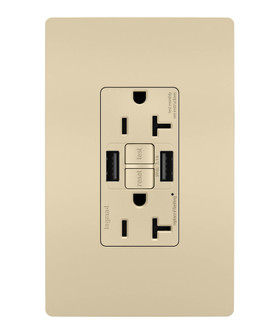 radiant Tamper-Resistant 20A Duplex Self-Test GFCI Receptacles with SafeLock Protection, Type A/A Outlet in Ivory (246|2097TRUSBAAI)