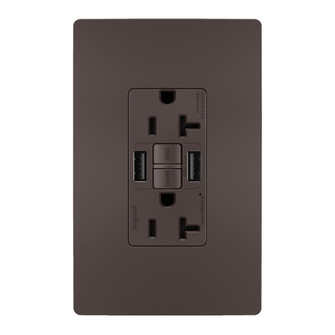 radiant Tamper-Resistant 20A Duplex Self-Test GFCI Receptacles with SafeLock Protection, Type A/A Outlet in Brown (246|2097TRUSBAA)