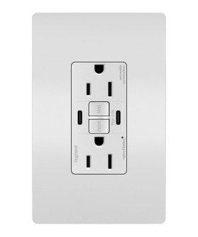 radiant Tamper-Resistant 15A Duplex Self-Test GFCI Receptacles with SafeLock Protection, USB Type C/C in White (246|1597TRUSBCCW)