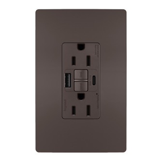 radiant Tamper-Resistant 15A Duplex Self-Test GFCI Receptacles with SafeLock Protection, USB Type A/C in Brown (246|1597TRUSBAC)