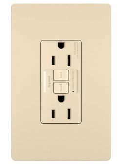 radiant Tamper-Resistant 15A Duplex Self-Test GFCI Receptacles with SafeLock Protection in Ivory (246|1597TRI)
