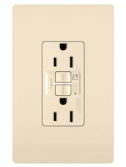 radiant Tamper-Resistant 15A Duplex Self-Test GFCI Receptacles with Audible Alarm and SafeLock Protection in Light Almond (246|1597TRALA)