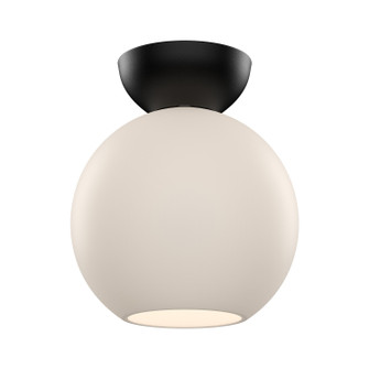 Arcadia One Light Semi-Flush Mount in Black/Opal Glass (347|SF59708-BK/OP)