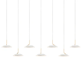 Royyo LED Pendant in Matte White With Gold (240|RYP-L7-SW-MWG)