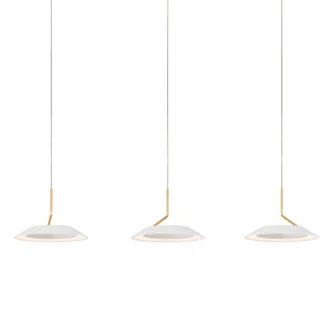 Royyo LED Pendant in Matte White With Gold (240|RYP-L3-SW-MWG)