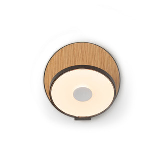 Gravy LED Wall Sconce in Metallic black, white oak (240|GRW-S-MBK-WOK-HW)