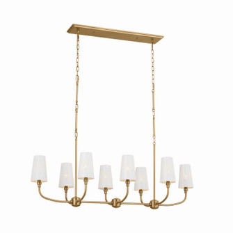 Adeena Eight Light Linear Chandelier in Brushed Natural Brass (12|52510BNB)
