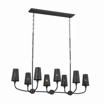 Adeena Eight Light Linear Chandelier in Black (12|52510BK)