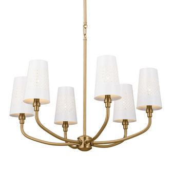 Adeena Six Light Chandelier in Brushed Natural Brass (12|52508BNB)