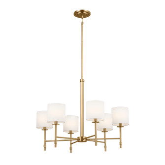 Ali Six Light Chandelier in Brushed Natural Brass (12|52500BNB)