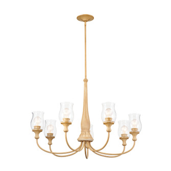 Melis Seven Light Chandelier in Warm Maple Wood (12|52469WMP)