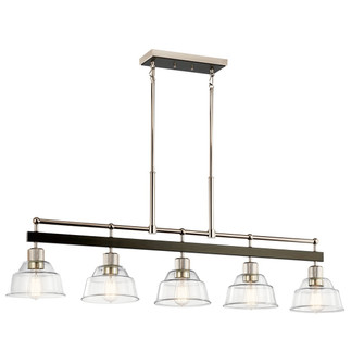 Eastmont Five Light Linear Chandelier in Polished Nickel (12|52404PN)