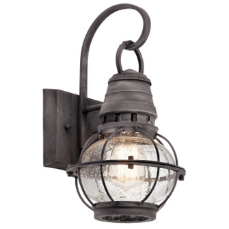 Bridge Point One Light Outdoor Wall Mount in Weathered Zinc (12|49627WZC)