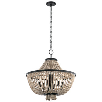 Brisbane Six Light Chandelier in Distressed Black (12|43891DBK)