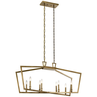 Abbotswell Eight Light Linear Chandelier in Natural Brass (12|43494NBR)