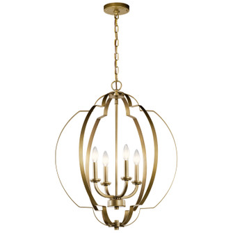 Voleta Four Light Foyer Pendant in Natural Brass (12|42138NBR)
