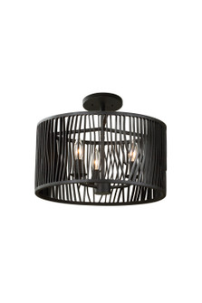 Morre Three Light Convertible Pendant - Semi Flush Mount in Black Iron (33|507540BI)