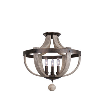 Harper Three Light Semi Flush Mount in Florence Gold (33|506840FG)