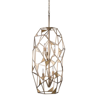 Esmeralda Six Light Foyer Pendant in Pearlized Antique Brass (33|504751PAB)