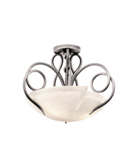 Tribecca Three Light Semi Flush Mount in Pearl Silver (33|4288PS/FROST)