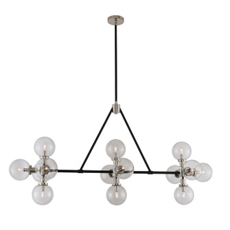 Cameo 14 Light Island Pendant in Matte Black Finish With Nickel Accents (33|315454BPN)