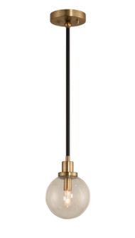 Cameo One Light Mini Pendant in Matte Black Finish with Brushed Pearlized Brass (33|315410BBB)