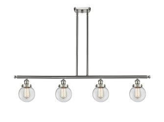 Ballston Urban Four Light Island Pendant in Brushed Satin Nickel (405|916-4I-SN-G202-6) Ballston Urban Four Light Island Pendant in Brushed Satin Nickel (405|916-4I-SN-G202-6)