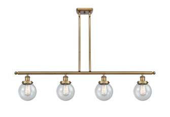 Ballston Urban Four Light Island Pendant in Brushed Brass (405|916-4I-BB-G204-6)