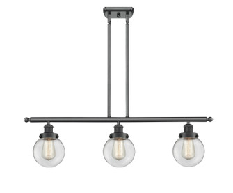 Ballston Urban Three Light Island Pendant in Matte Black (405|916-3I-BK-G202-6)