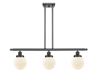 Ballston Urban Three Light Island Pendant in Matte Black (405|916-3I-BK-G201-6)