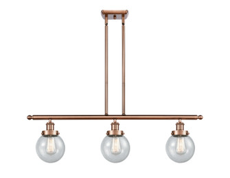 Ballston Urban Three Light Island Pendant in Antique Copper (405|916-3I-AC-G204-6)