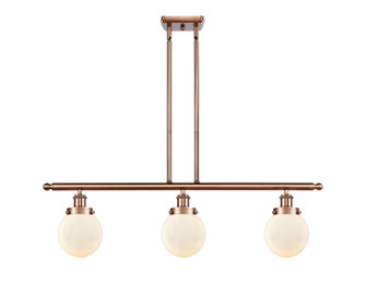 Ballston Urban Three Light Island Pendant in Antique Copper (405|916-3I-AC-G201-6)