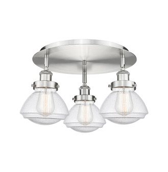 Ballston Urban Three Light Flush Mount in Satin Nickel (405|916-3C-SN-G324)