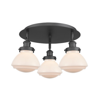 Ballston Urban Three Light Flush Mount in Matte Black (405|916-3C-BK-G321)